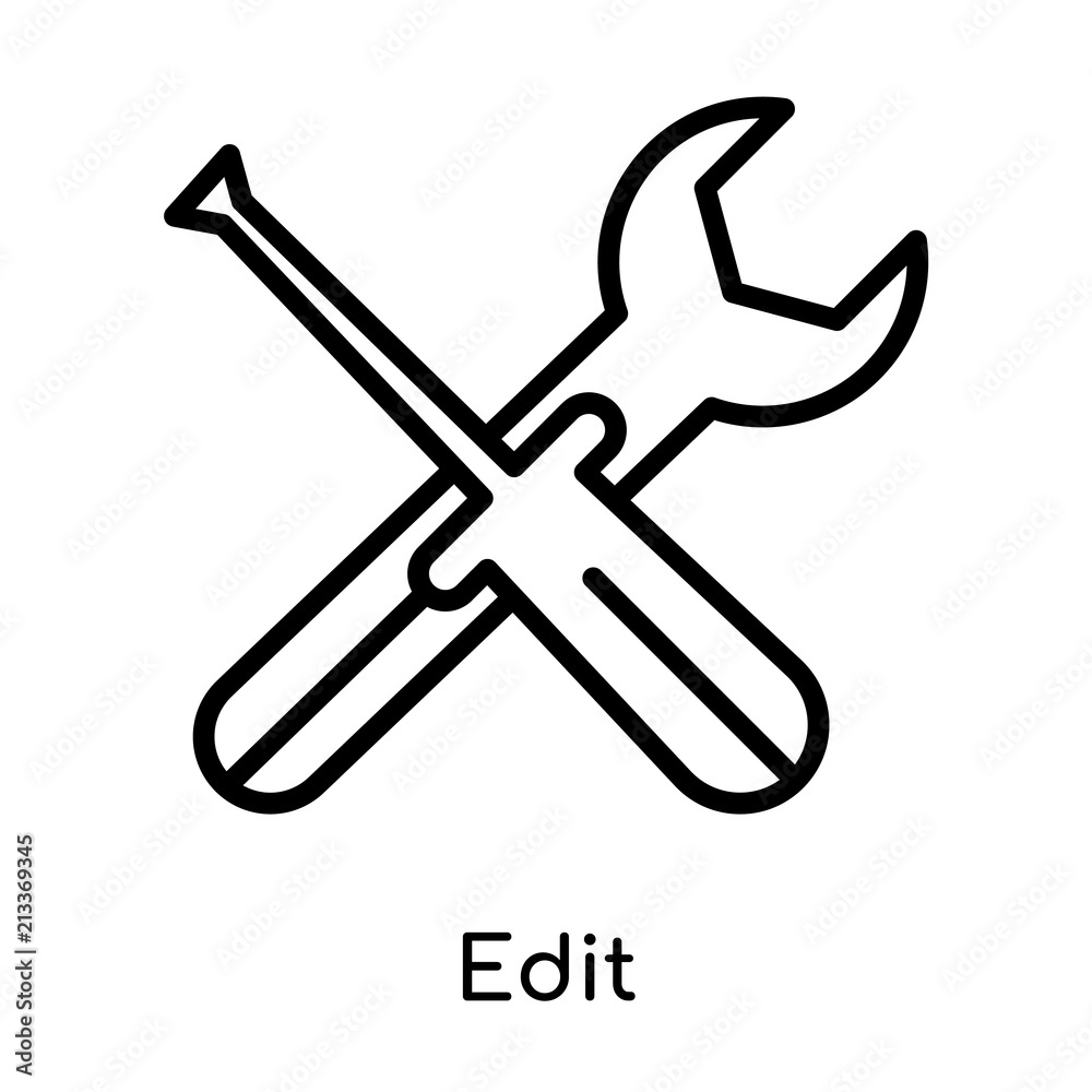 Edit icon vector sign and symbol isolated on white background, Edit logo concept