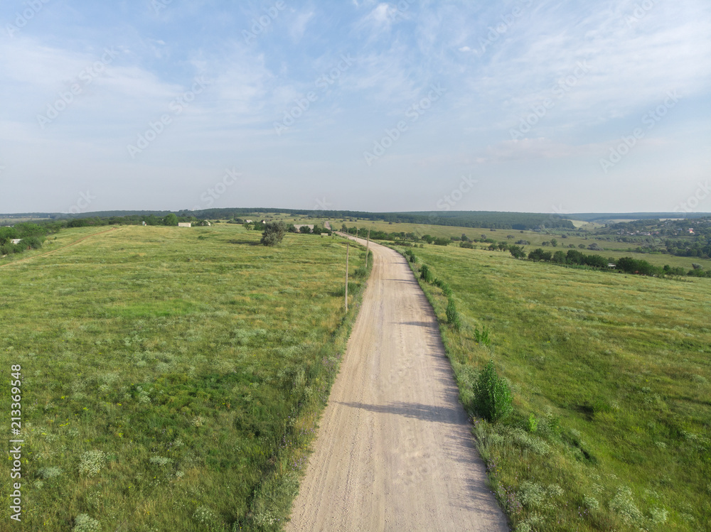 Old Country Road - view from the drone Old Country Road - view from the drone