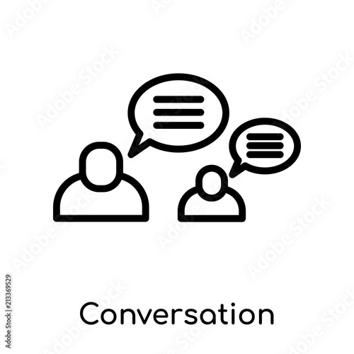 Conversation icon vector sign and symbol isolated on white background, Conversation logo concept