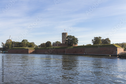 An old fortress in Gdansk on the river Moltawa. Poland