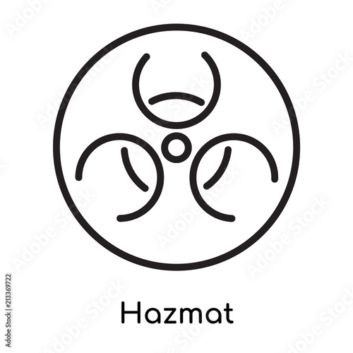 Hazmat icon vector sign and symbol isolated on white background, Hazmat logo concept, outline symbol, linear sign