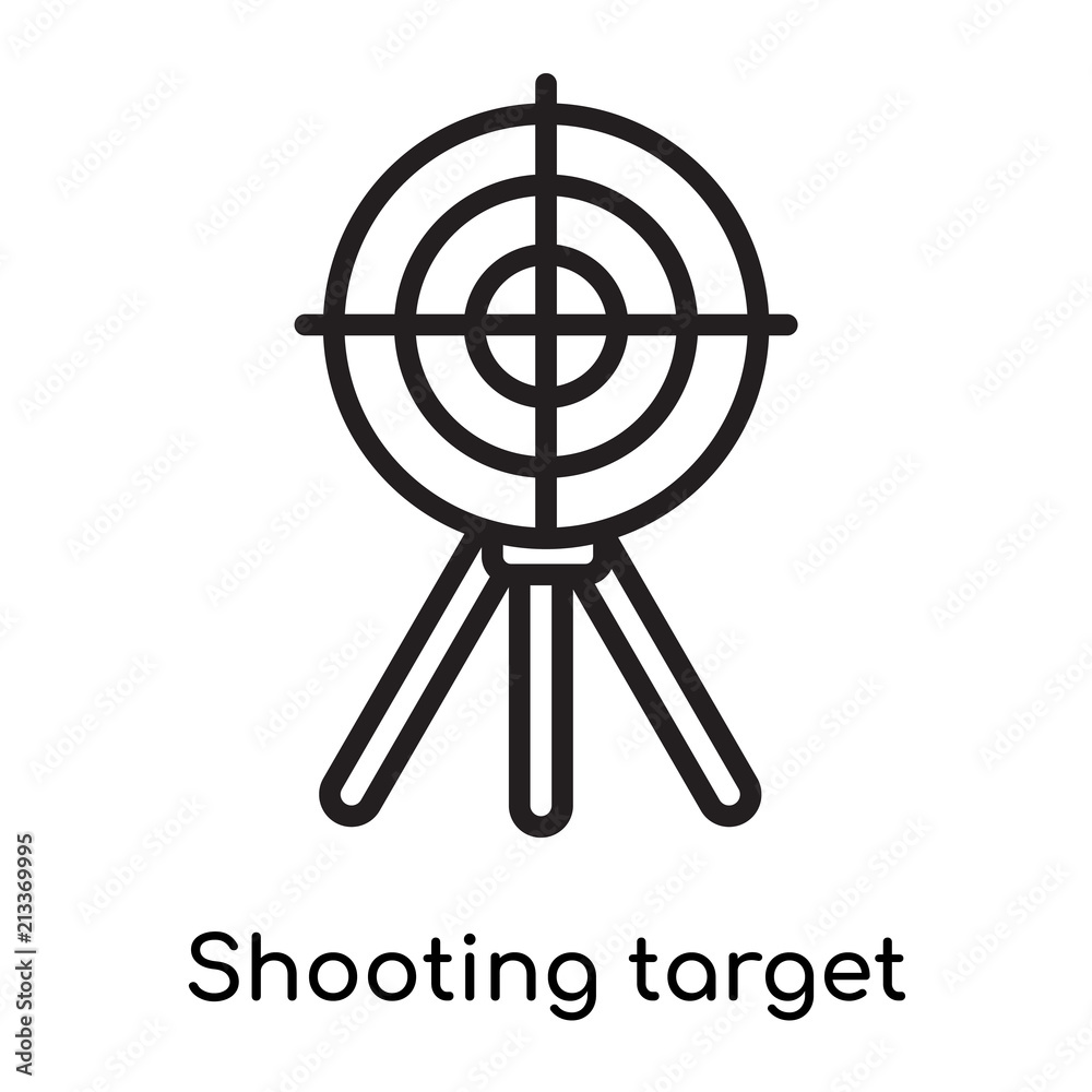 Shooting target icon vector sign and symbol isolated on white background, Shooting target logo concept, outline symbol, linear sign Shooting target icon vector sign and symbol isolated on white background, Shooting target logo concept, outline symbol, linear sign