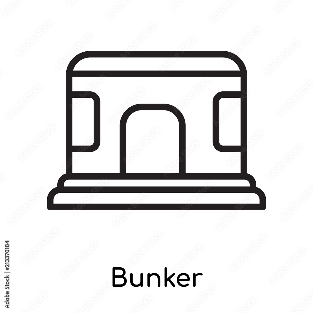 Bunker Icon Vector Sign And Symbol Isolated On White Background, Bunker 