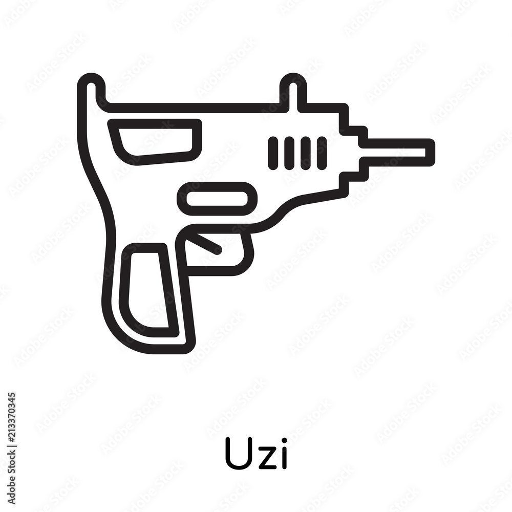 Uzi icon vector sign and symbol isolated on white background, Uzi logo concept, outline symbol, linear sign