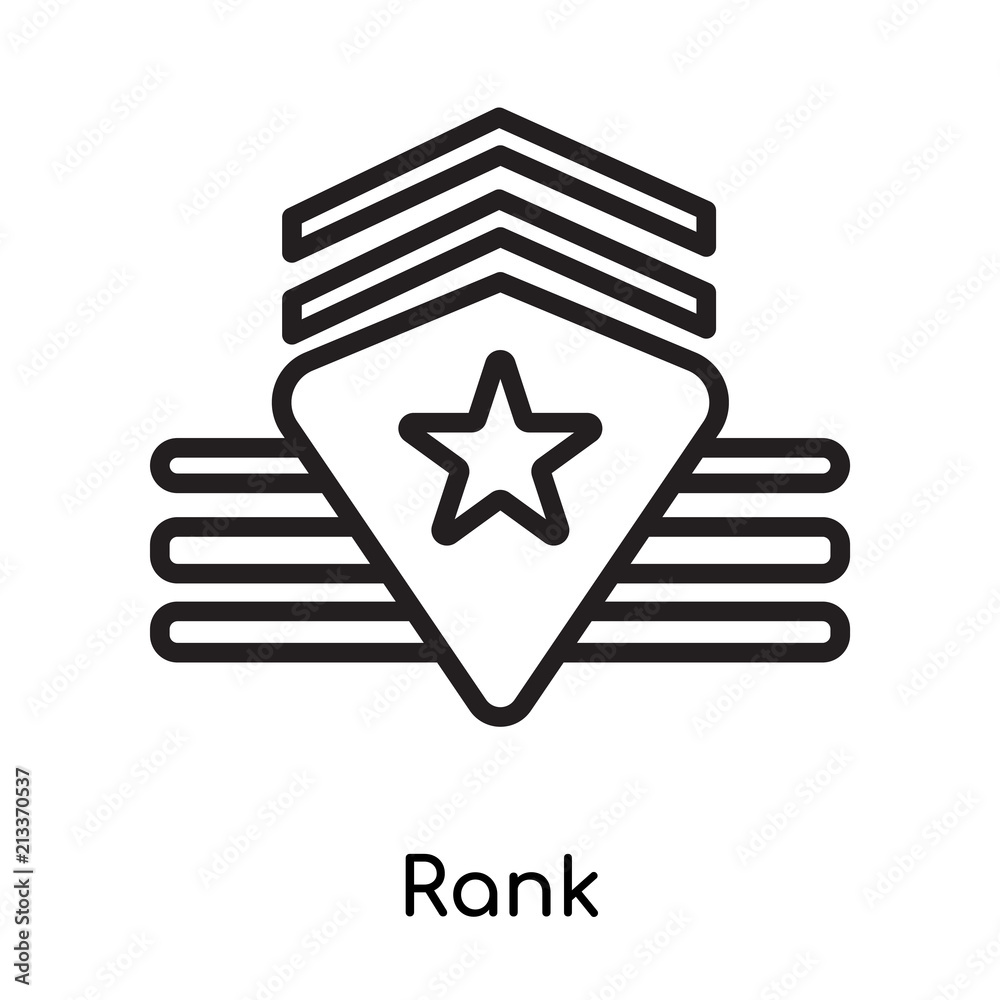 Rank icon vector sign and symbol isolated on white background, Rank logo concept, outline symbol, linear sign Rank icon vector sign and symbol isolated on white background, Rank logo concept, outline symbol, linear sign