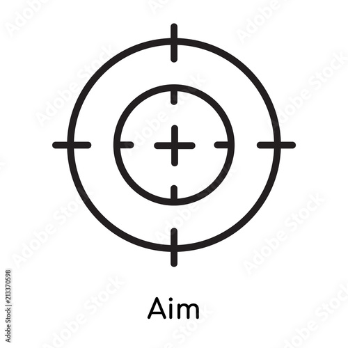 Aim icon vector sign and symbol isolated on white background, Aim logo concept, outline symbol, linear sign
