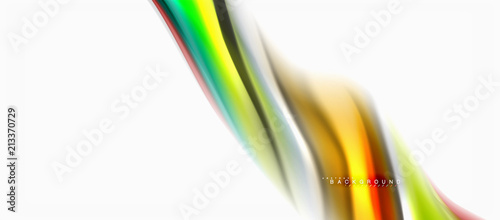 Fluid liquid mixing colors concept on light grey background, curve flow, trendy abstract layout template for business or technology presentation or web brochure cover, wallpaper
