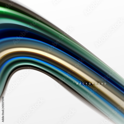 Fluid liquid mixing colors concept on light grey background, curve flow, trendy abstract layout template for business or technology presentation or web brochure cover, wallpaper