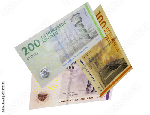 Danish crown banknotes  arrow composition  dkk photo