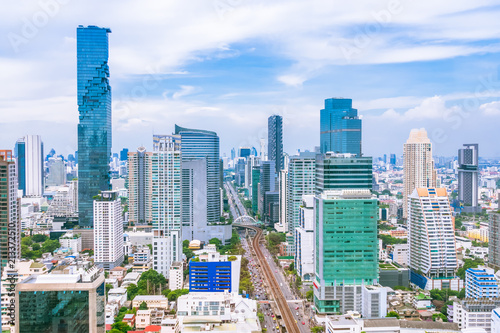 Bangkok business district cityscape with skyscraper, Thailand © wirojsid