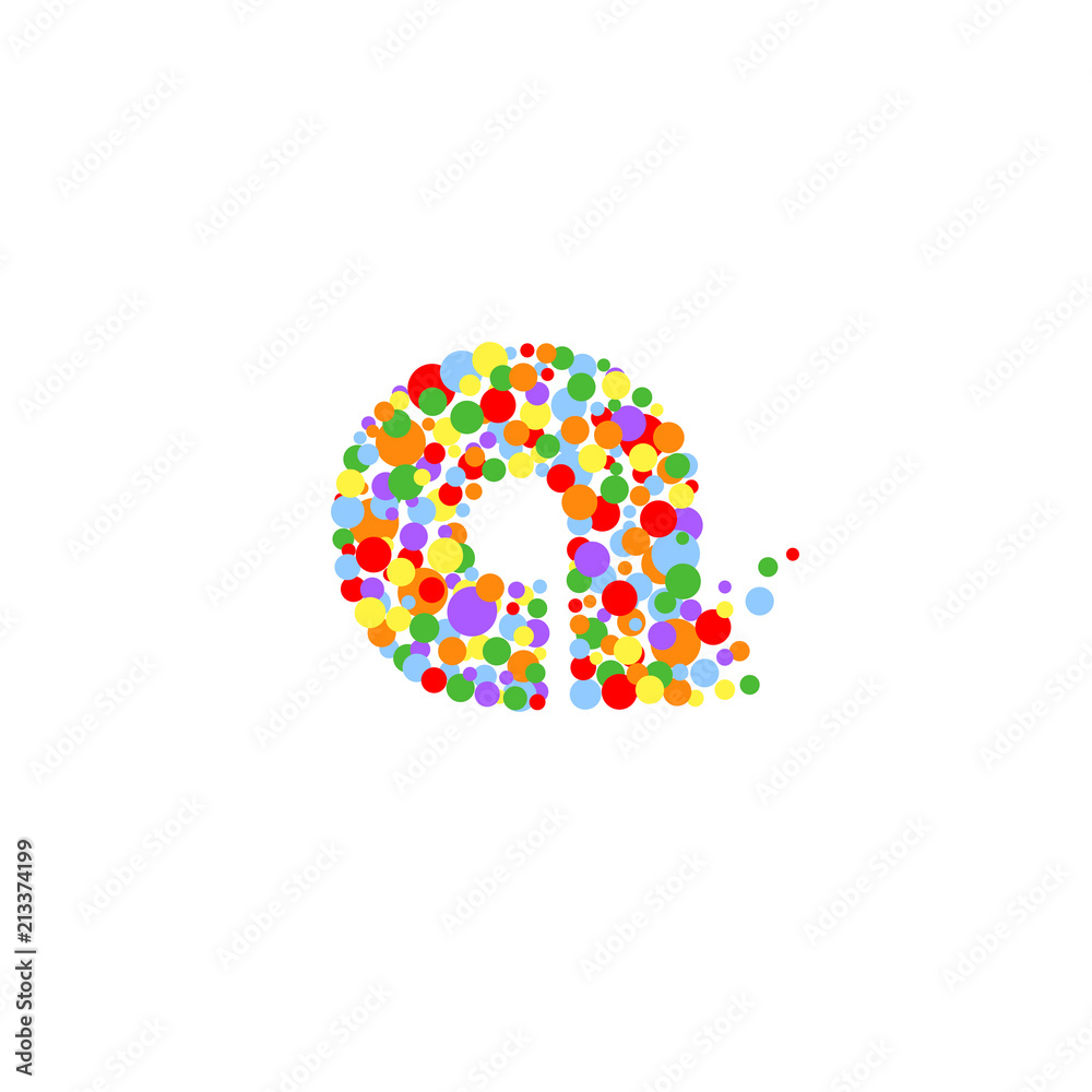 a-letter from colored bubbles. Bubbles design. Vector illustration.