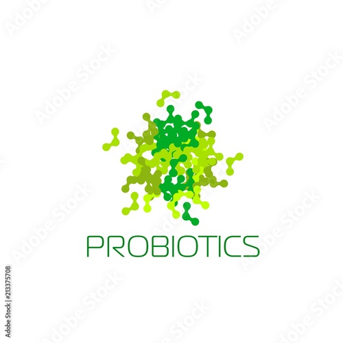 Probiotics logo. Concept of healthy nutrition ingredient for therapeutic purposes. simple flat style trend modern logotype graphic design isolated on white background