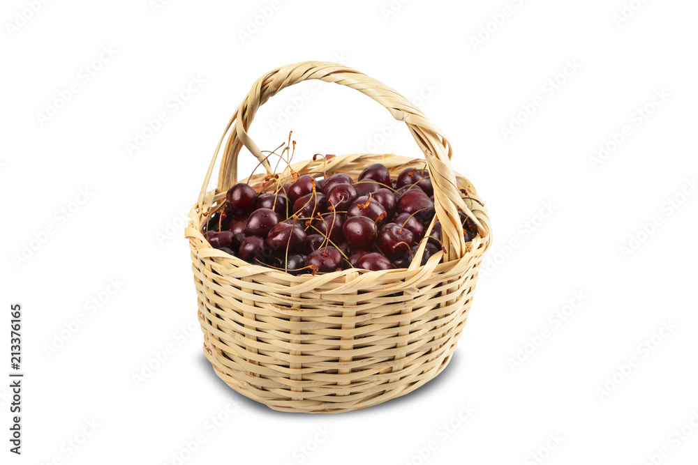 a basket full with cherry a basket full with cherry