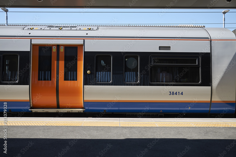 London, United Kingdom - June 25, 2018 : Overground train in Hackney