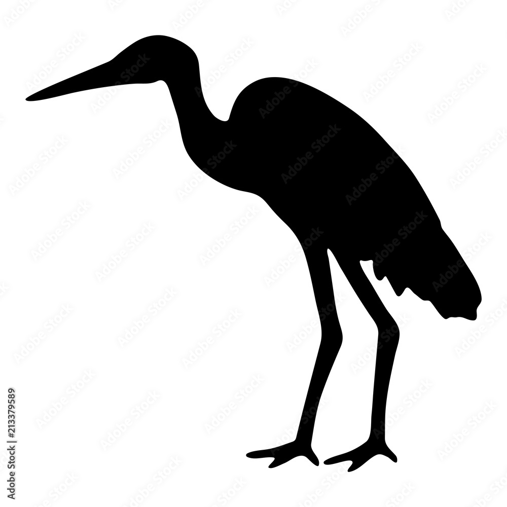 Fototapeta premium A black and white silhouette of a stork