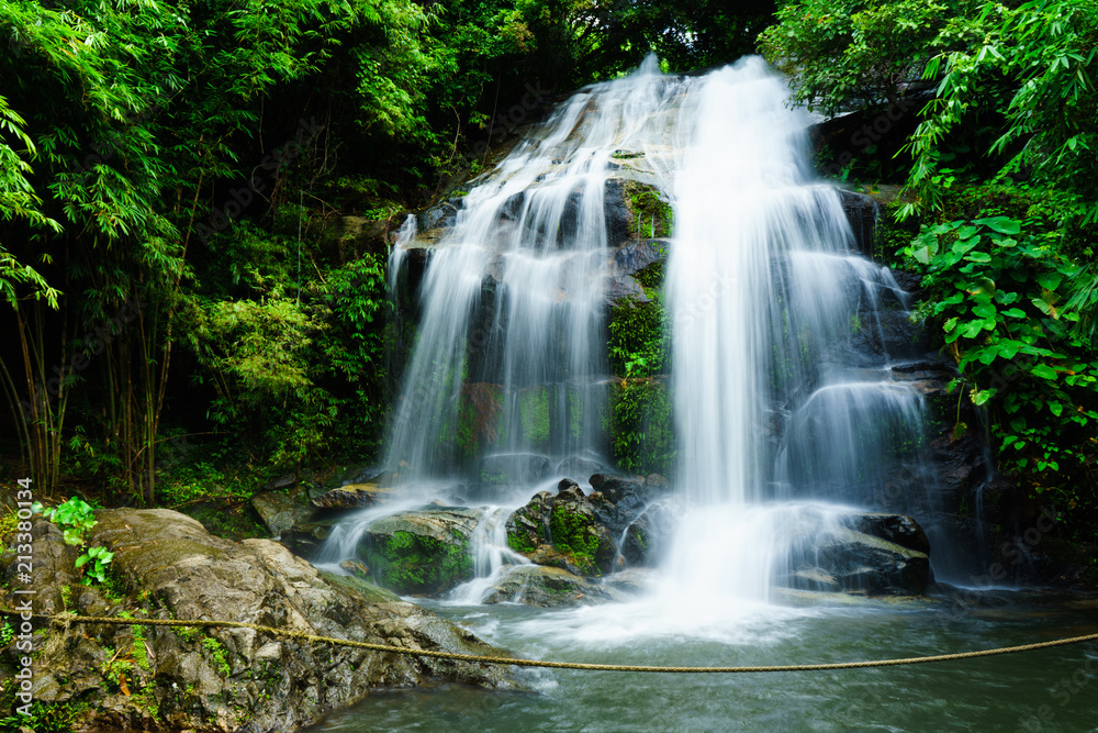 SAIKU waterfall in national park  it is beautiful at southern, Thailand