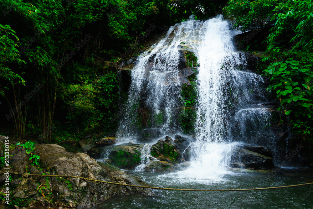 Fototapeta premium SAIKU waterfall in national park it is beautiful at southern, Thailand