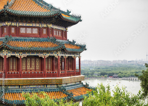 The Tower of the Fragance of the Buddha at the Summer Palace  Beijing  China