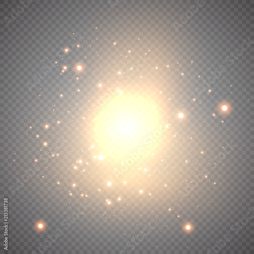 abstract background of real dust particles with backlight with a real flash lens. shiny lights. Abstract Festive vintage lights are defocused. Christmas and New Year's holiday.