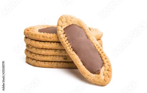 biscuits with chocolate cream isolated