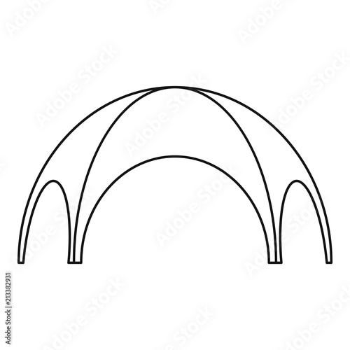 Round tent icon. Outline illustration of round tent vector icon for web design isolated on white background