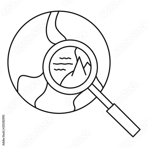 Global search icon. Outline global search vector icon for web design isolated on white background photo