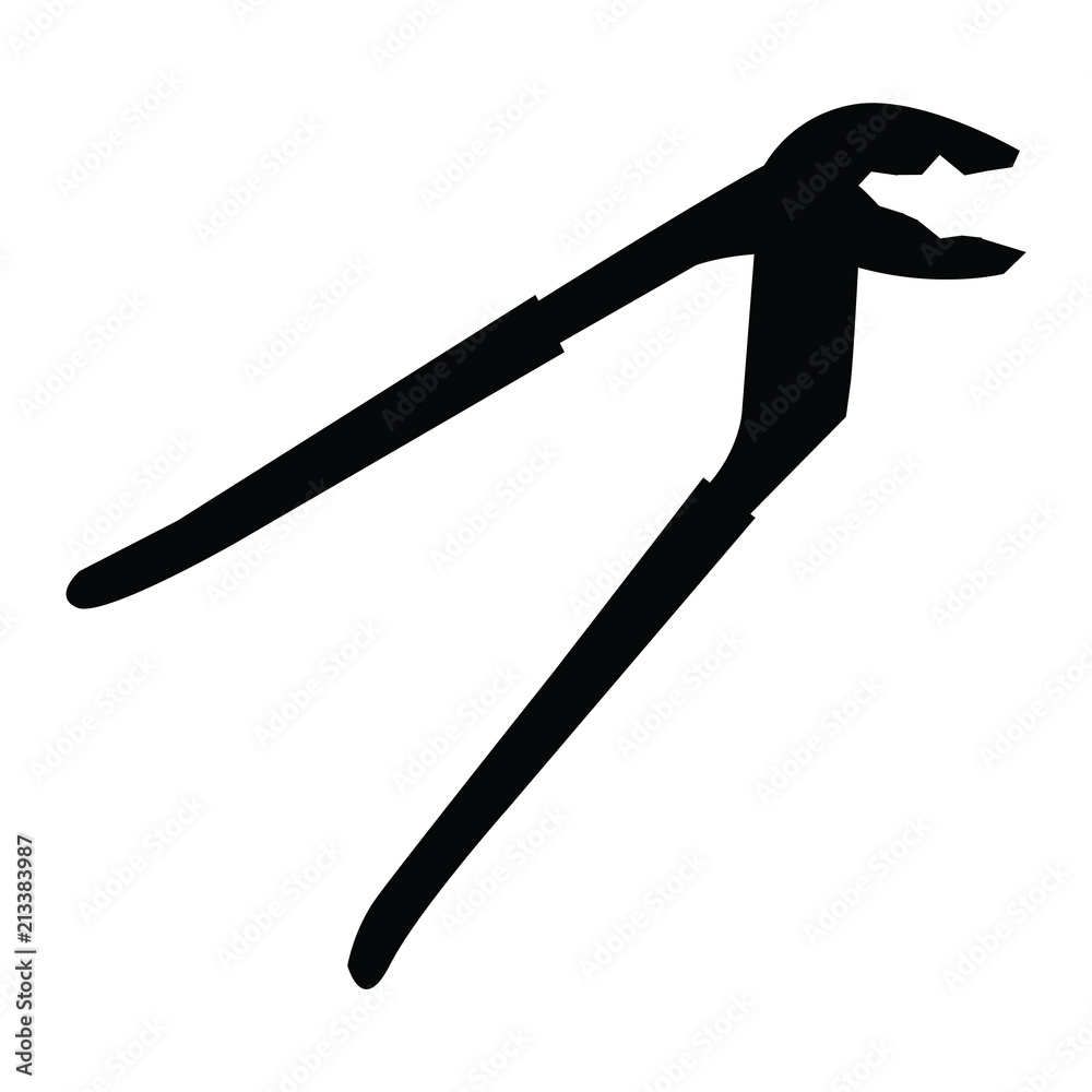 A pair of black and white tong and groove pliers A pair of black and white tong and groove pliers