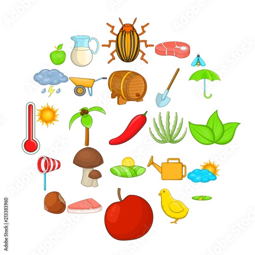 Steading icons set. Cartoon set of 25 steading vector icons for web isolated on white background