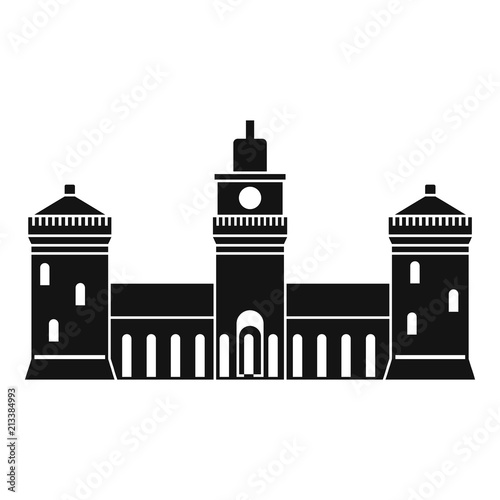 Old castle icon. Simple illustration of old castle vector icon for web design isolated on white background photo