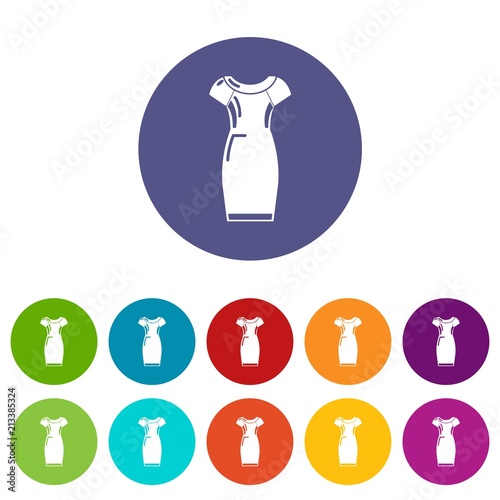 Dress icons color set vector for any web design on white background