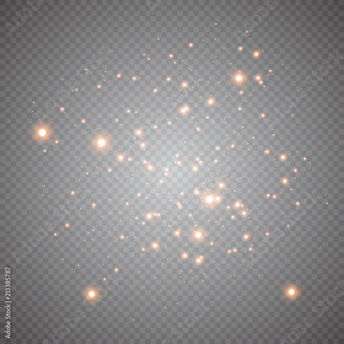 abstract background of real dust particles with backlight with a real flash lens. shiny lights. Abstract Festive vintage lights are defocused. Christmas and New Year's holiday.