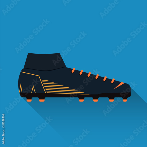 Soccer boot illustration. Flat design. Vector illustration.