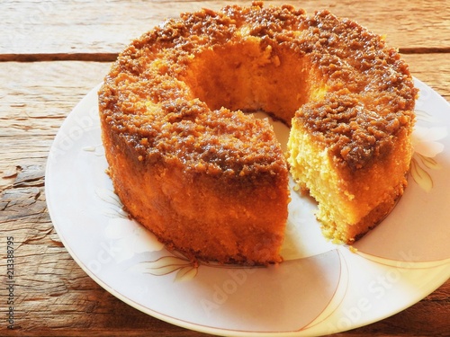 Round corn cake close.