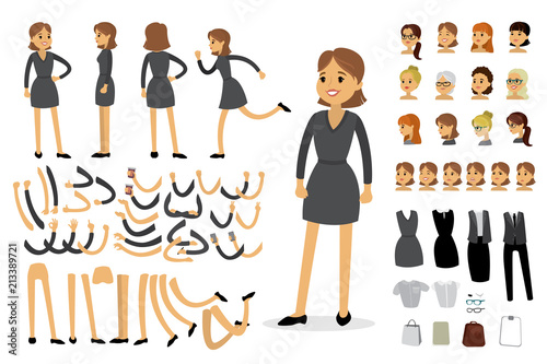 Female caucasian businesswoman constructor