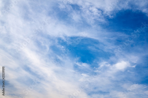 Beautiful blue sky with clouds fleece. Abstract background. © denis