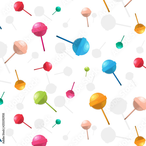 Vector lollipop illustration. Ombre candies yellow red caramel d