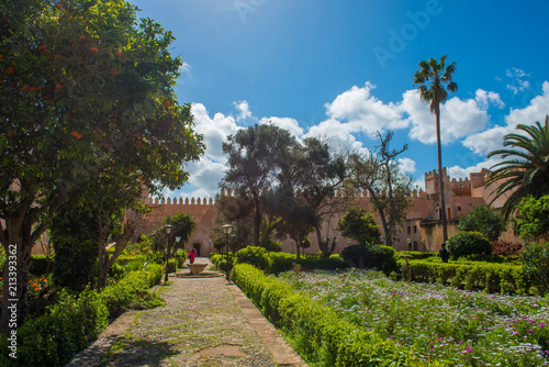 Andalusian gardens in Udayas kasbah Rabat Morocco North Africa