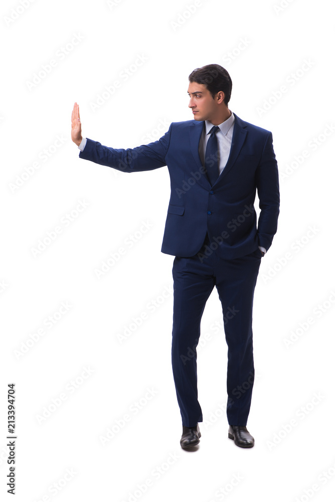Young businessman isolated on white background 