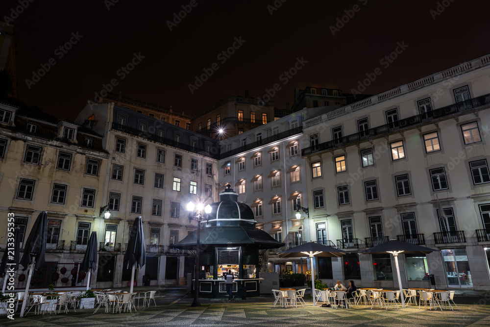 Praca do Municipio square at night in Lisbon