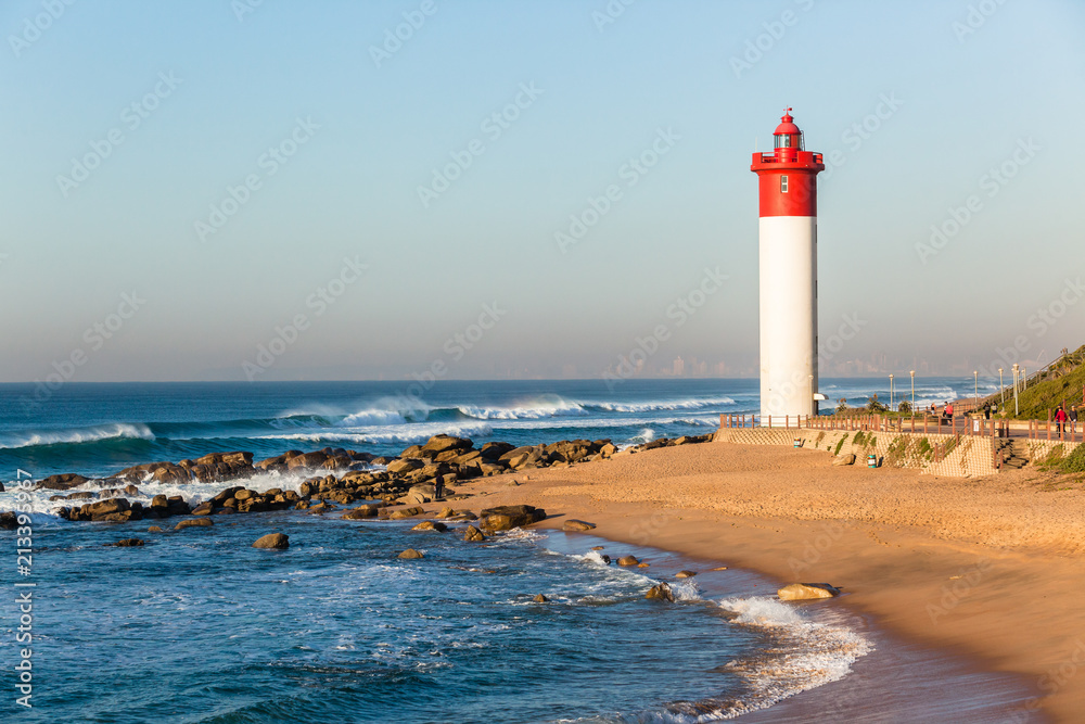 Beach Ocean Lighthouse Backlight People Beach Ocean Lighthouse Backlight People