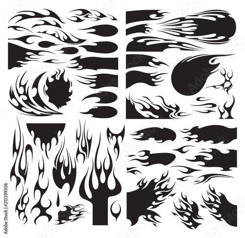 Flame icon set