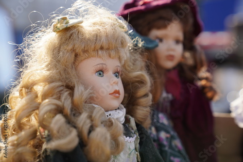 Old collectible antique vintage doll found at a flea market
