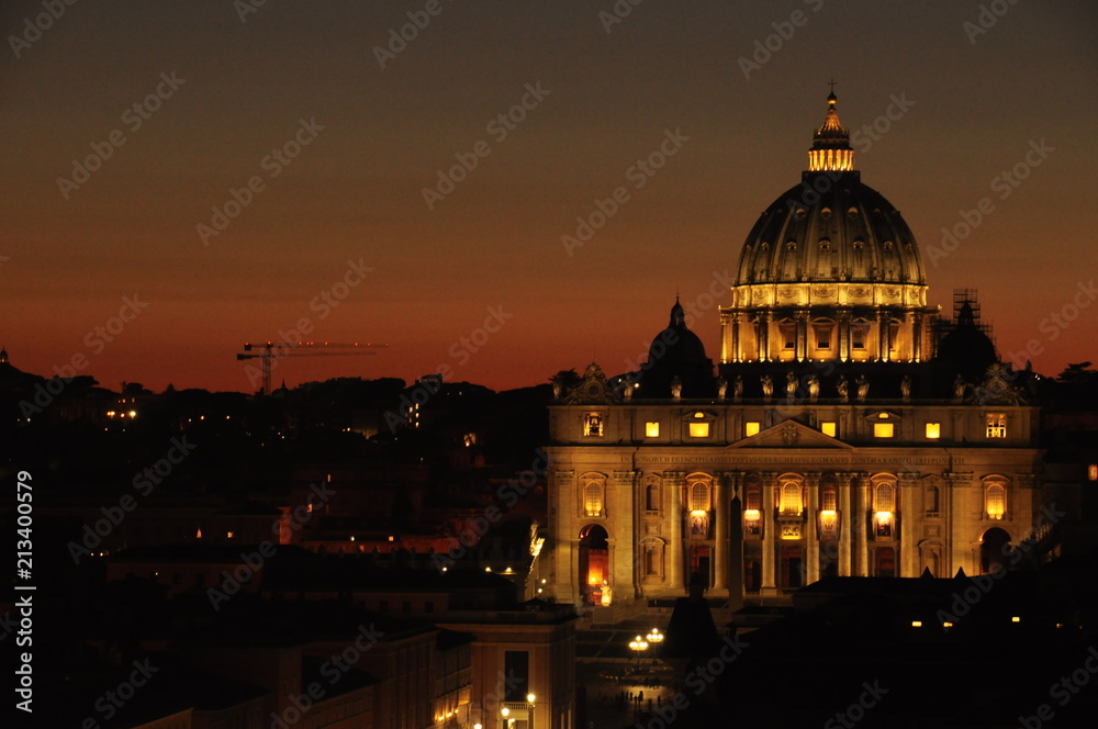 golden basilica by nighttime