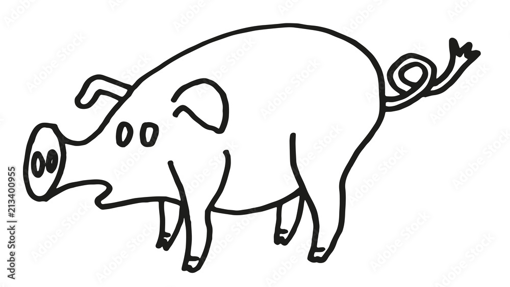 sweet little cartoon pig