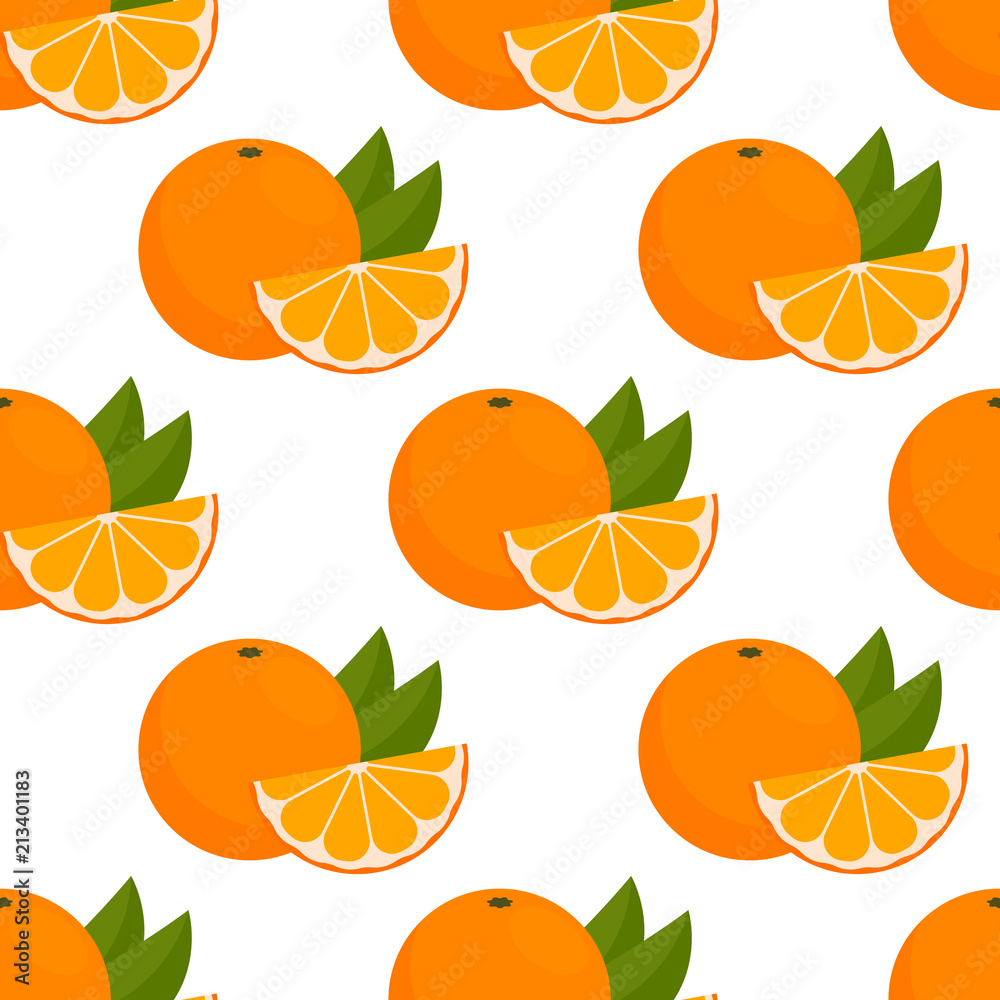 seamless pattern with oranges or tangerines on white background. seamless pattern with oranges or tangerines on white background.