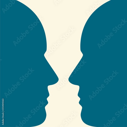 Two face profile view, Optical illusion