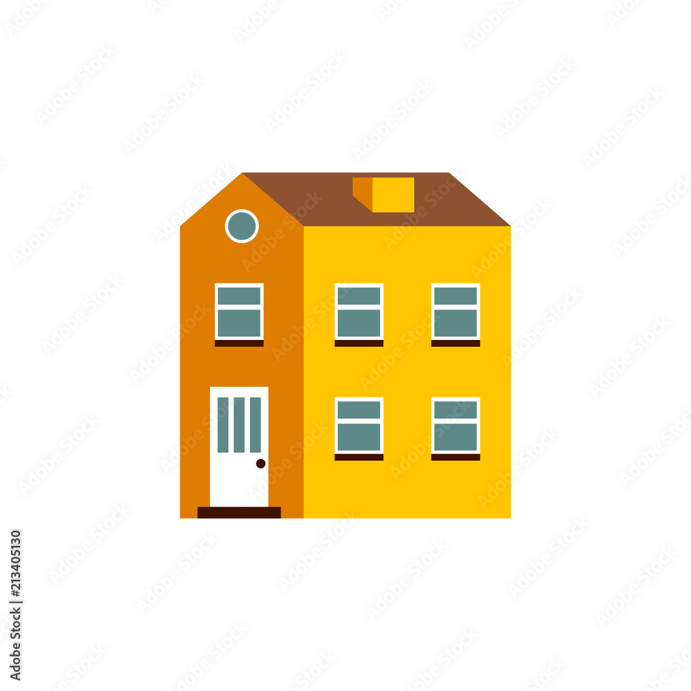 Flat cartoon house. Flat cartoon house.