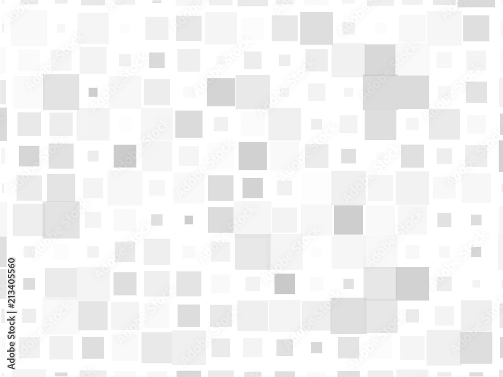 Geometric pattern with squares of different scale. Different shades of gray with transparency and overlap. Vector illustration