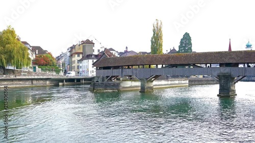Spreuer wooden medieval bridge, Lucerne, Switzerland