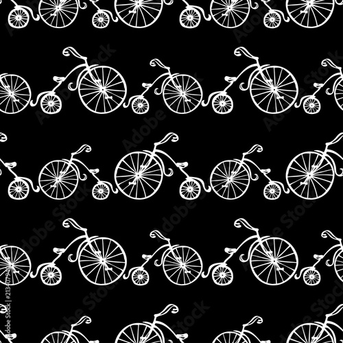 Vector background of the vintage bicycles